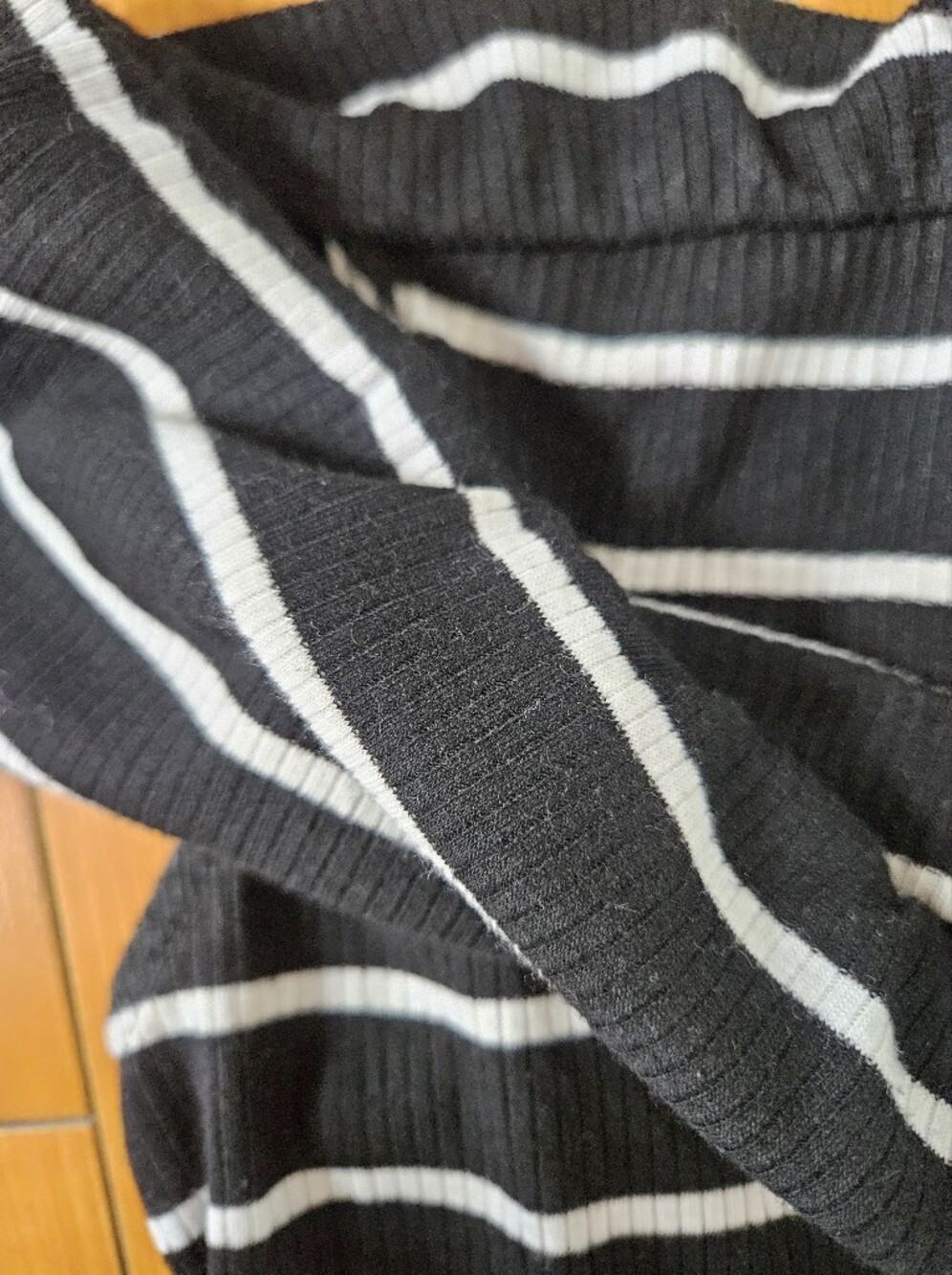 NEW No Tags Mossimo Over Off-Shoulder Blck & Whte Striped Fit-and-Flare Dress M - Picture 7 of 15